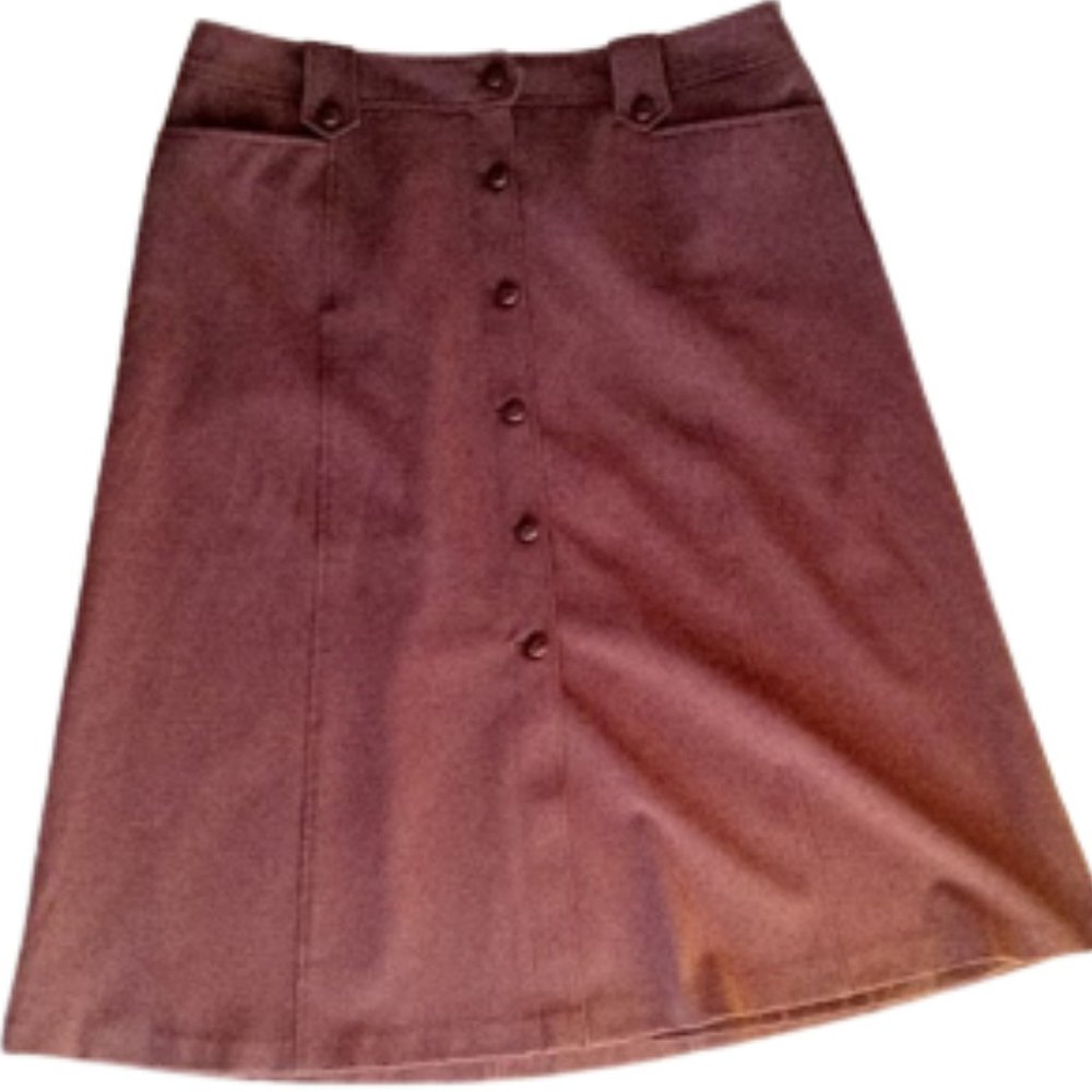 Brown Midi Lenth Flared A-Line Skirt Size 15